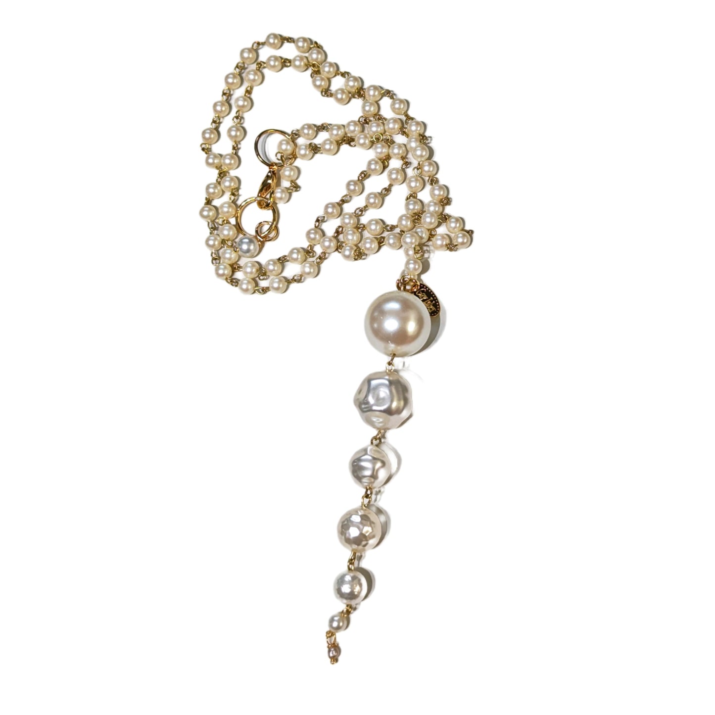 Handlinked Vintage Pearls Lone 36 inches Lobster Claw Handmade Sugar Gay Isber Gold