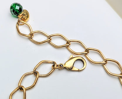 Emerald Green Glass Nugget Collar Necklace Statement Fashion Sugar Gay Isber 1 of 1