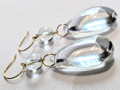 Clear Vintage Quartz Drop Earring Adult Unisex Earrings USA-made Sugar Gay Isber gift bag