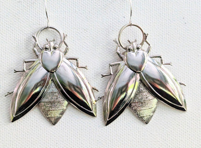 Big Bee Earrings USA 100% Gay Isber gift bag 24k Gold plate or Silver - Imitation Rhodium Unisex