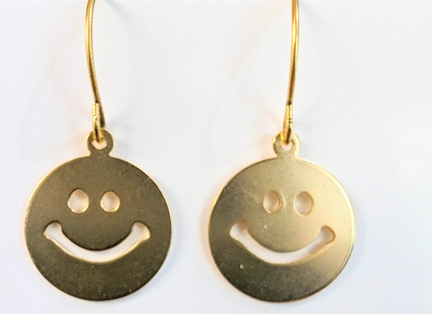 24k Gold Smile Earrings Plated 1.5 inch Long USA Made by Sugar Gay Isber unisex-adult Be Happy