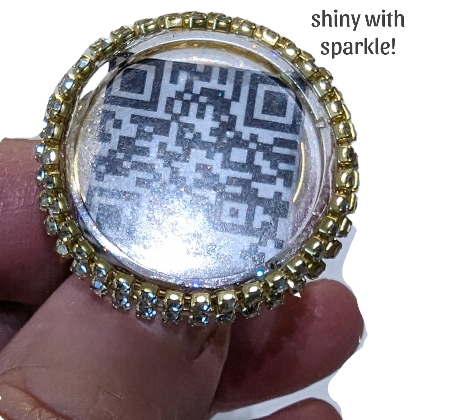 Your QR Code is made into a Ring with adjustable sizing Gold-Plated US Made Sugar Gay Isber