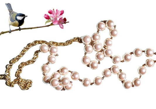Long handlinked 14m Vintage Pearls Adjustable Gay Isber Necklace-Gay Isber Designs