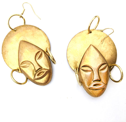 Brass Genie Earrings USA Gay Isber gift bag XL-Gay Isber Designs