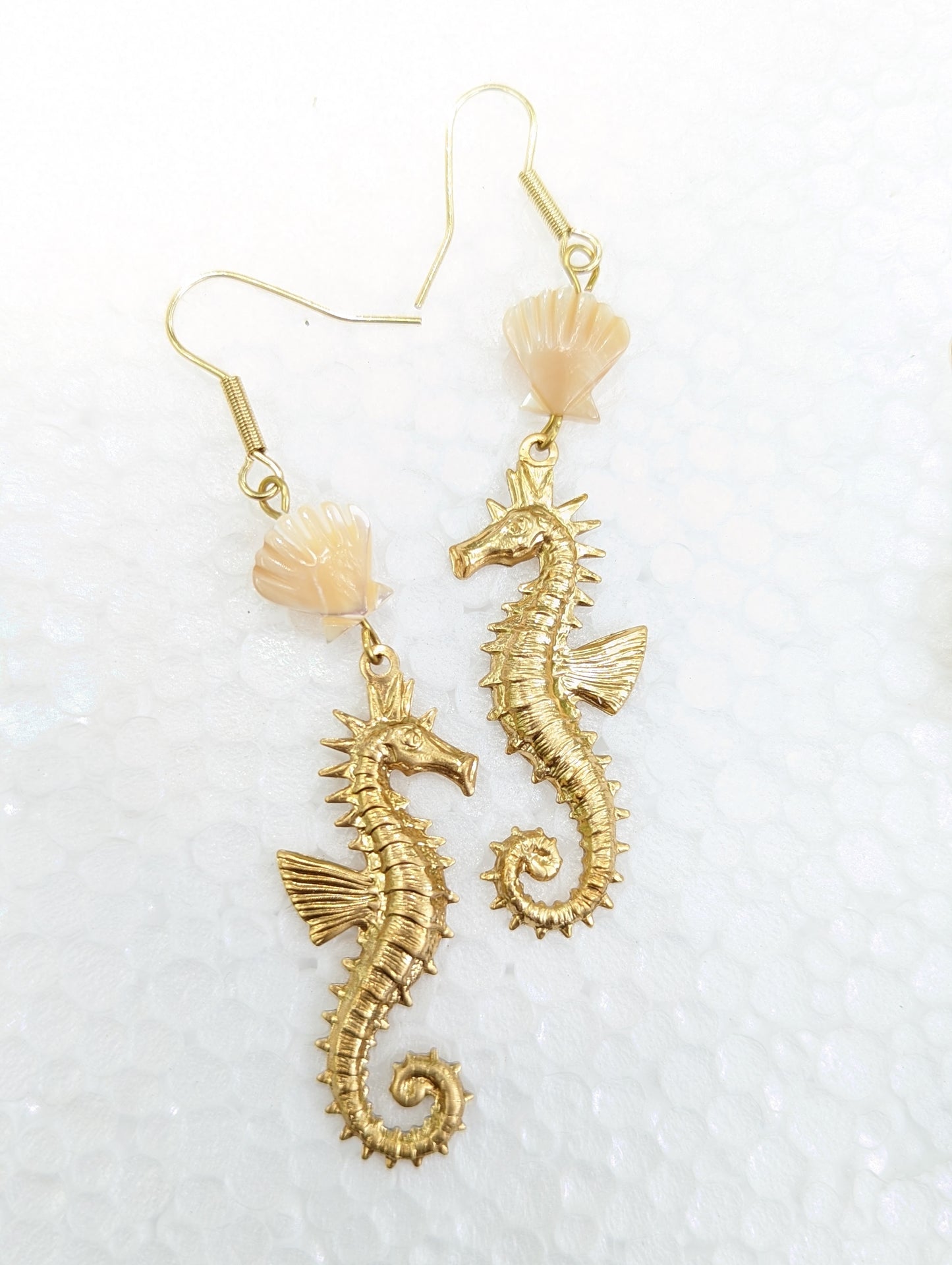 Seahorse MOP Shell Earrings USA Made Sustainable Jewelry Gay Isber Free Gift bag-Gay Isber Designs