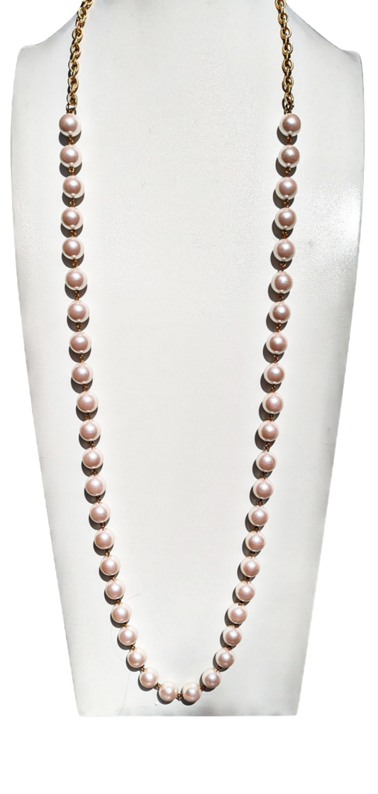 Long Sustainable Vintage Handlinked 14mm Pearls Adjustable Gay Isber Necklace-Gay Isber Designs